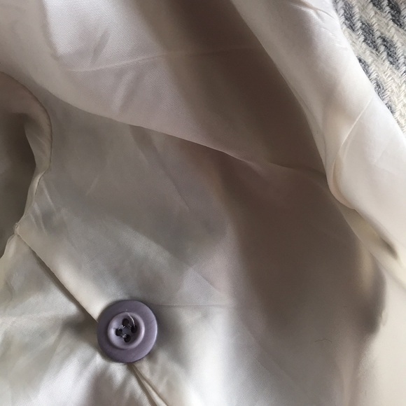 Vintage Tan F Jay gray & cream striped wool blazer Sz 10 office career business - Picture 13 of 13